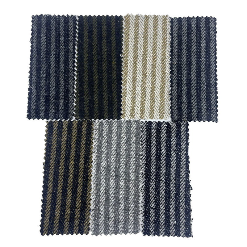 Herringbone Striped Pattern Tweed Fabrics 2140