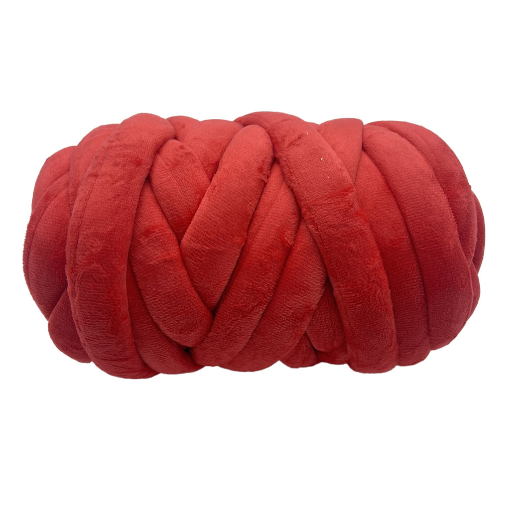 Polyester Fancy Yarn 2cm Velvet Tube Yarns For Finger Knitting