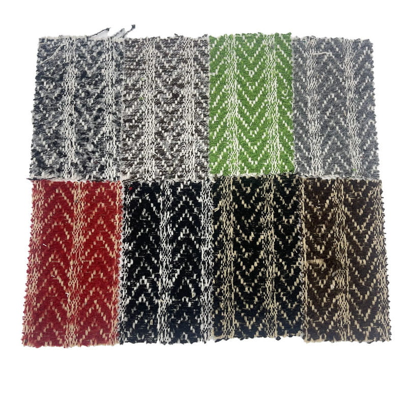 Brush Teddy Herringbone Striped Wool Jacquard Tweed Fabrics 3467