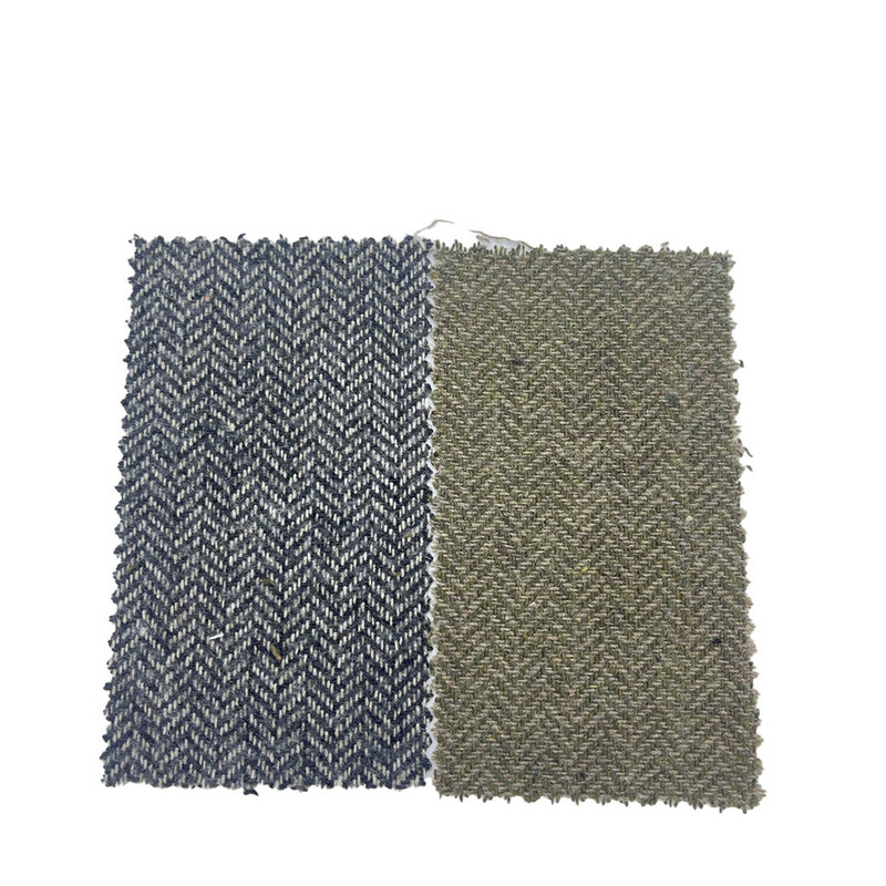 Grey Green Herringbone Tweed Fabrics For Pants 3531