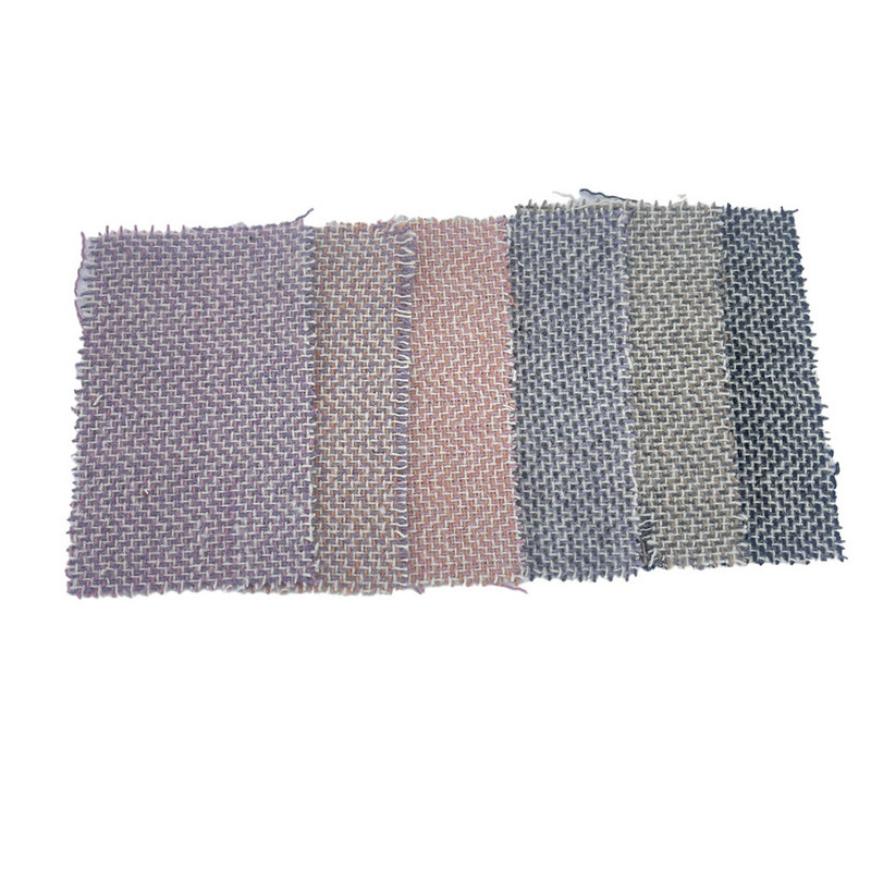 40 Wool Grey Pink Purple Checks Tweed Fabrics For Upholstery 3738