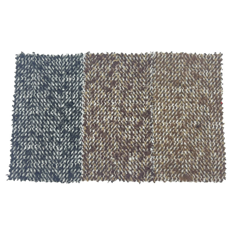 Brush Herringbone Thick Brown Wool Tweed Fabrics For Upholstery 3787