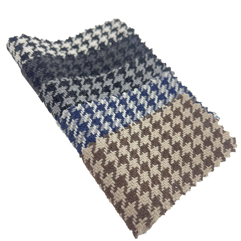 Dark Grey Houndstooth Wool Woven Fabrics For Hoodies 3946