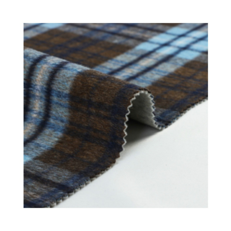 Heavyweight Blue Brown Plaid Wool Woven Fabrics For Winter Overcoats ZZH25003